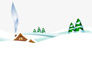 卡通雪地小屋免抠