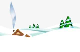 卡通雪地小屋免抠