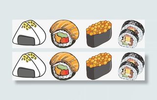 美味的饭团卡通图标免抠