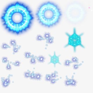 蓝色光圈光效免抠