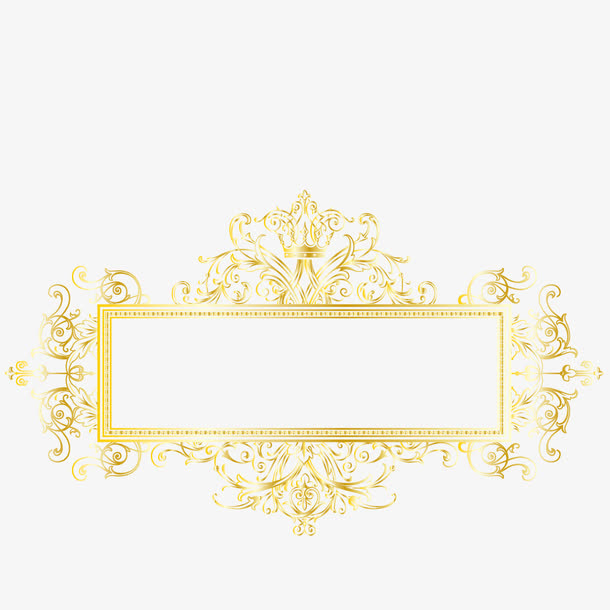 矢量图案素材金边金框免抠