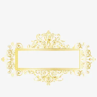 矢量图案素材金边金框免抠