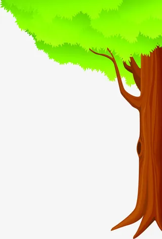 绿色卡通创意大树春天免抠