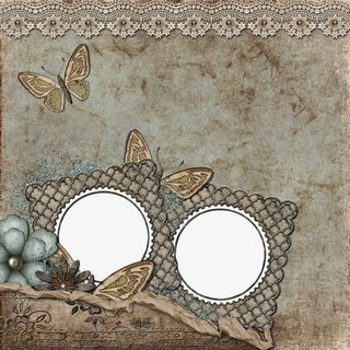 欧式相框蕾丝花边底纹免抠