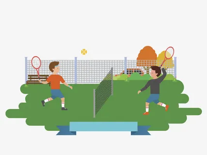 卡通打羽毛球的孩子免抠图免抠