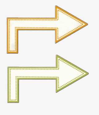 金色绿色渐变转折箭头免抠