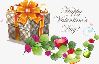 手绘礼盒花藤图案免抠