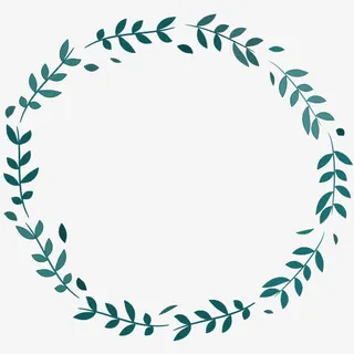 绿色手绘的圆环装饰免抠