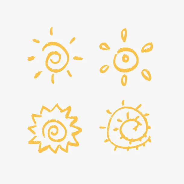 手绘夏天太阳免抠