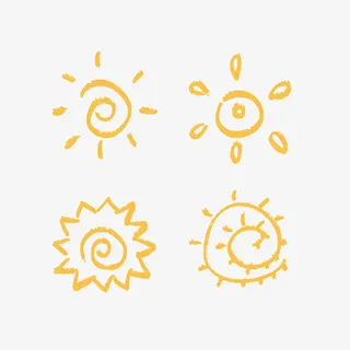 手绘夏天太阳免抠