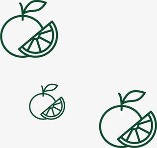 绿色橙子切片免抠