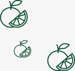 绿色橙子切片免抠