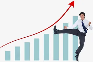 跳跃的商务人士免抠