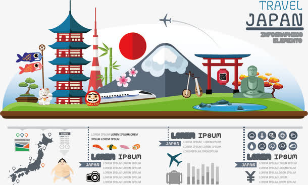 日本旅游元素免抠