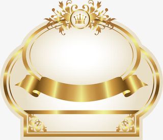 卡通金色卡片免抠