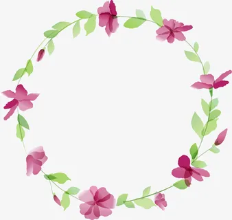 春季紫色美丽花圈免抠