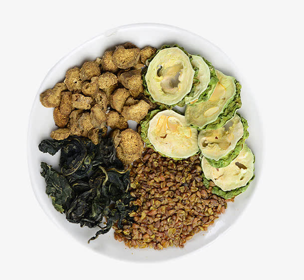 俯拍混合药草茶免抠