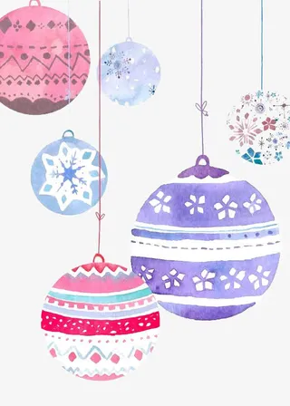 圣诞装饰彩球免抠节日圣诞节元素