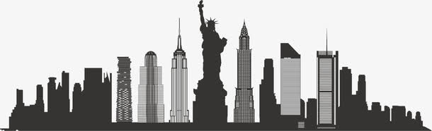 剪影城市矢量素材元素免抠