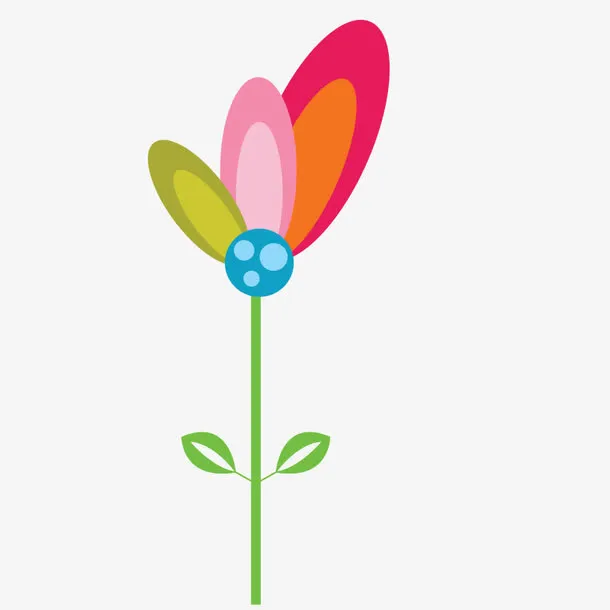 卡通 插画 彩绘 花瓣 花朵免抠