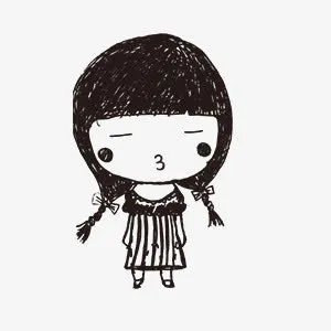 线描卡通人物免抠