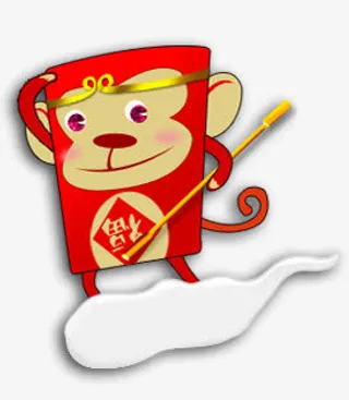小猴子新年祝福素材免抠