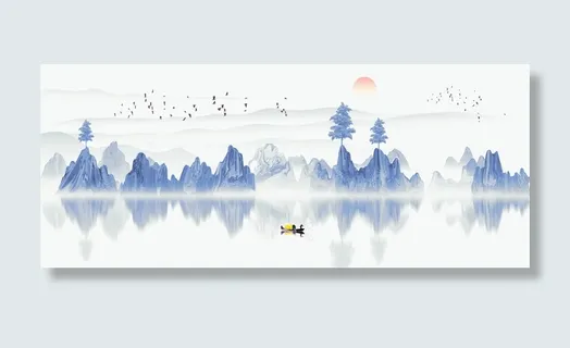 中国古风水墨画免抠