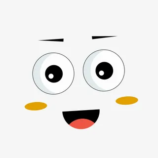 大眼睛微笑表情矢量图免抠