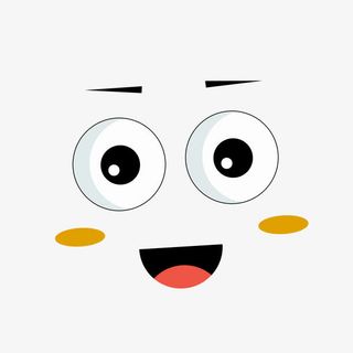 大眼睛微笑表情矢量图免抠