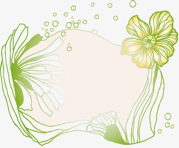 花环 花纹 绿色  装饰图案免抠
