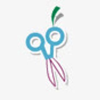 蓝色手柄手绘小剪刀免抠