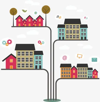 矢量创意房屋免抠