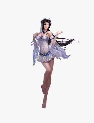 青春古风白云美女免抠