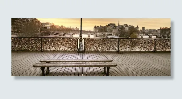 桥与公园长椅背景高清