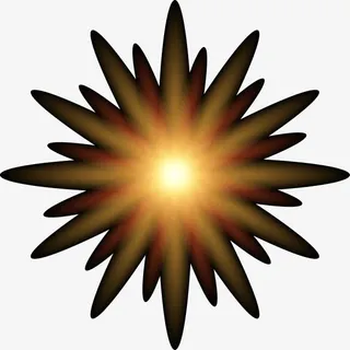 黄色闪耀光芒免抠