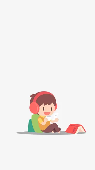 喝水的卡通男孩免抠