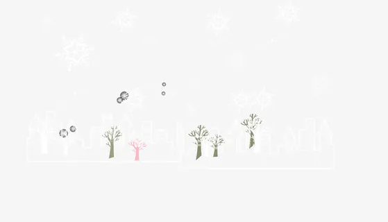 白色雪地树林免抠