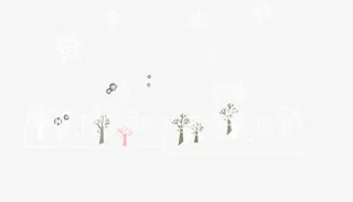 白色雪地树林免抠