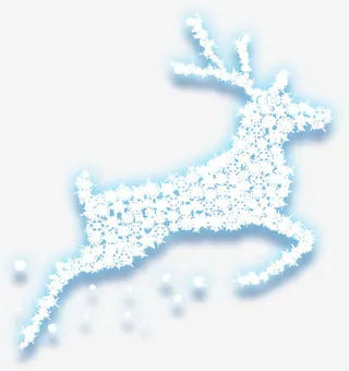 创意合成效果发光驯鹿造型免抠