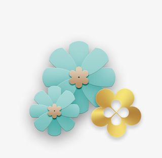 3D微立体小清新花朵设计免抠