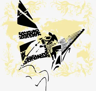 动感线条鲜活装饰海报素材免抠