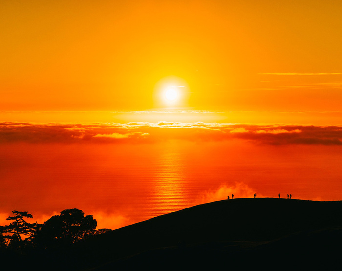 唯美夕阳云海风景摄影平面广告高清
