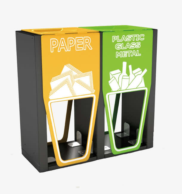 方形盒子智能分类垃圾桶免抠