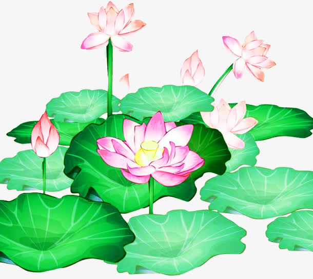 手绘水墨荷图片素材免抠
