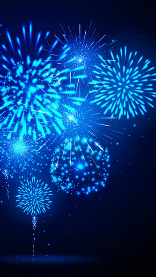 蓝色烟花H5背景高清