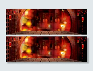 天猫喜庆红色年货海报背景高清