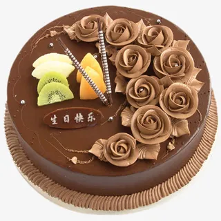 圆形巧克力生日蛋糕免抠