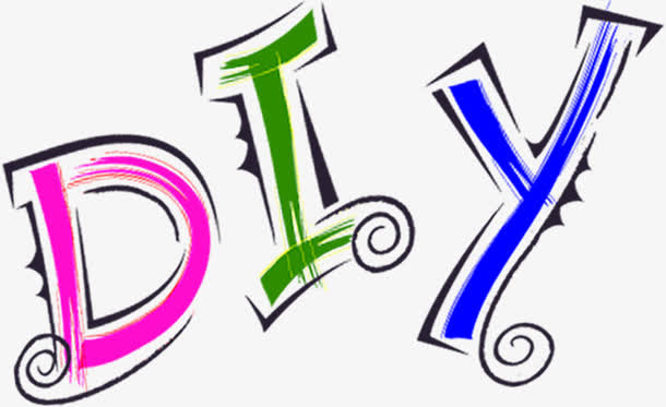 diy彩色手绘艺术字免抠