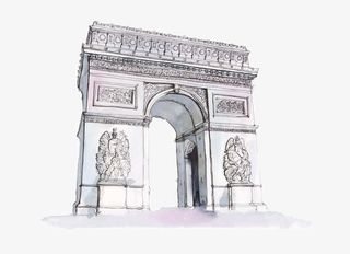 精美手绘名胜古迹建筑免抠