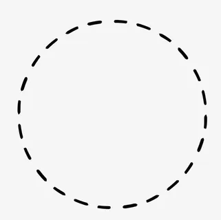 黑色手绘的虚线圆免抠